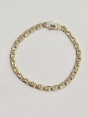 10kt Real Gold Chino Link Greek Cut Bracelet 5.2 Mm 7.5 Inches